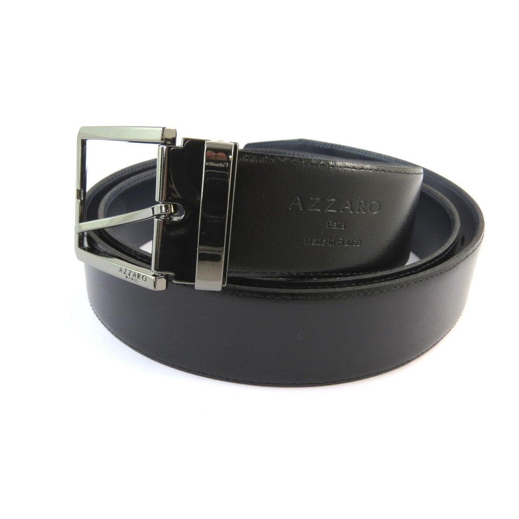 35 mm Ceinture Cuir 'Azzaro' noir marron 